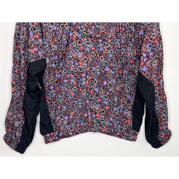 Nike Vintage Y2K Geo Print Zip Up Windbreaker Jacket Black/Purple/Red M (10-12) - Picture 3 of 8